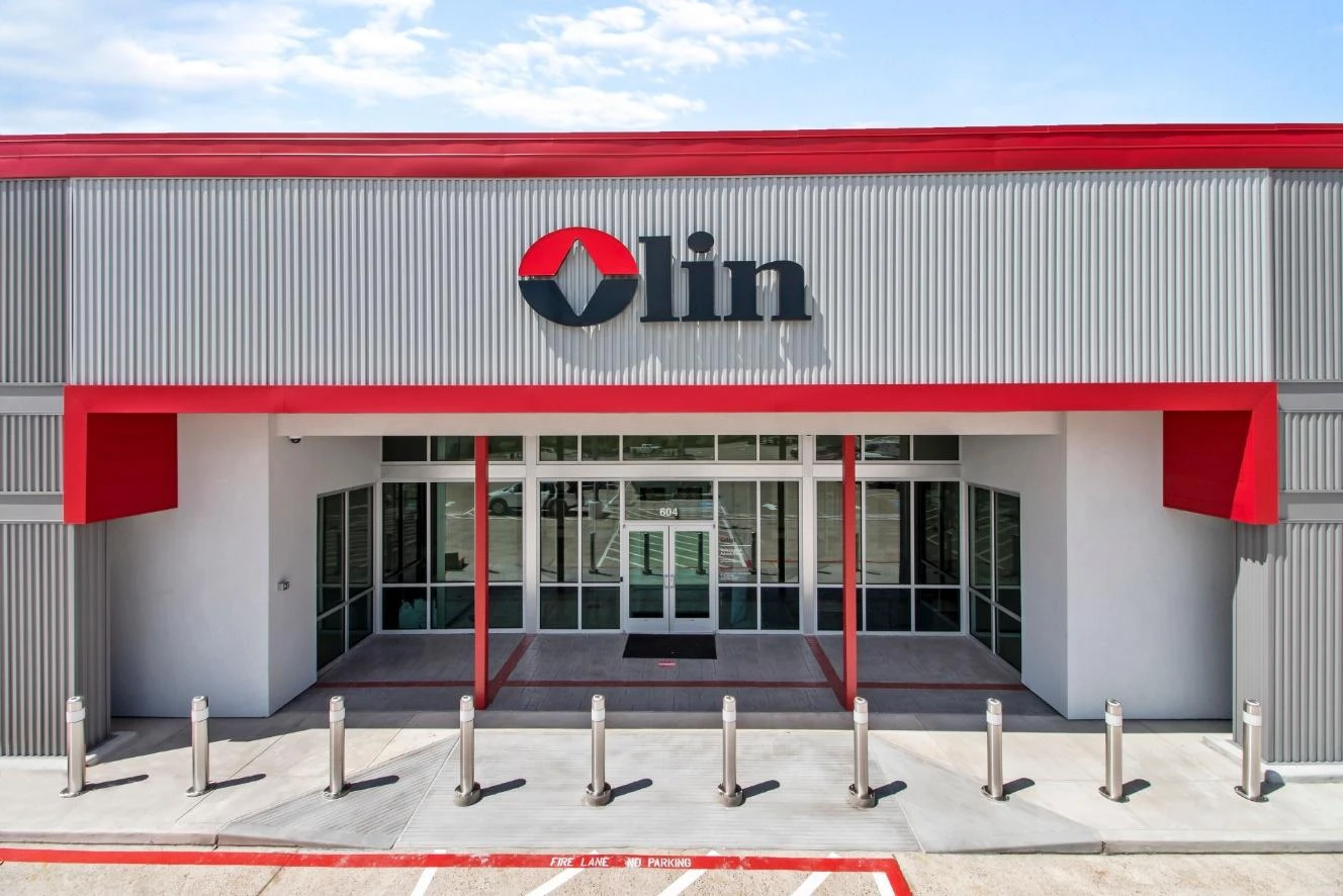 Olin Corporation office building exterior, Lake Jackson, Texas